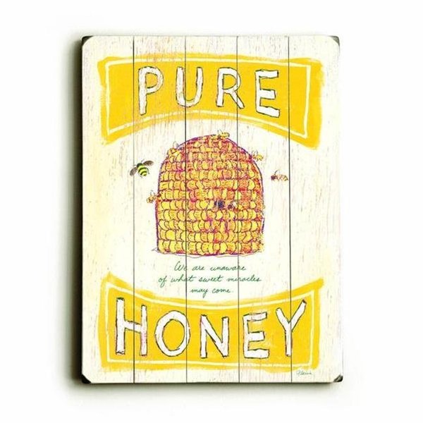 One Bella Casa One Bella Casa 0002-8219-38 12 x 16 in. Pure Honey Planked Wood Wall Decor by Flavia 0002-8219-38
